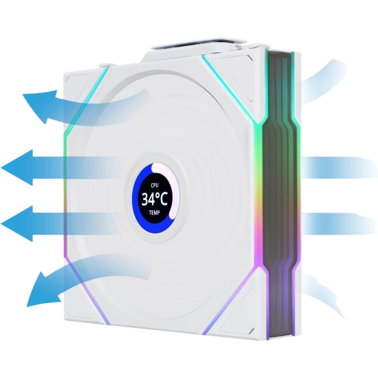 Вентилятор для корпуса Lian Li UNI FAN TL WIRELESS LCD 120 Reverse Blade 12RTLLCD1W1W ARGB White (G99.12RTLLCD1W1W.R0)