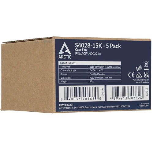 Комплект вентиляторов для корпуса Arctic Coollng S4028-15K ACFAN00274A PWM