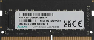 Оперативная память 8 Gb 2666 MHz Apacer SO-DIMM ES.08G2V.GNH (AS08GGB26CQYBGH)