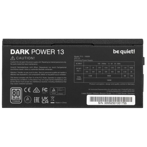 Блок питания Be Quiet! 1000W DARK POWER 13 BN335 16 pin (PCIe 5.0 Connector Cable Details)