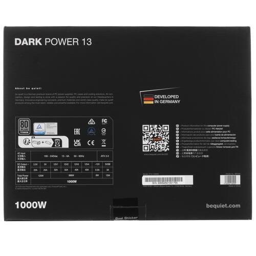 Блок питания Be Quiet! 1000W DARK POWER 13 BN335 16 pin (PCIe 5.0 Connector Cable Details)