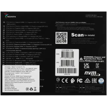Твердотельный накопитель ADATA XPG 1000 Gb LEGEND 960 MAX (ALEG-960M-1TCS)
