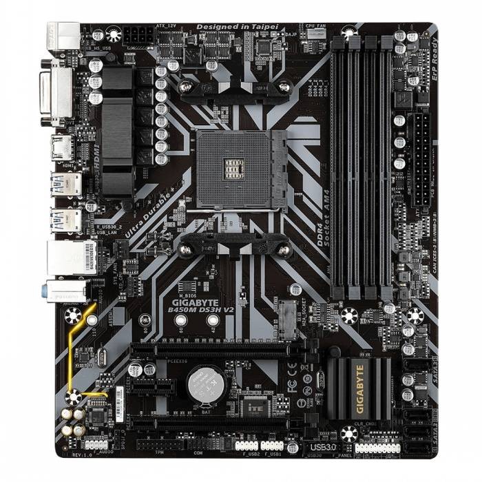 Материнская плата GIGABYTE B450M DS3H V2