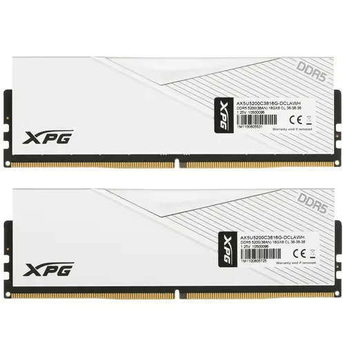 Оперативная память 32 Gb 5200 MHz ADATA XPG LANCER White (AX5U5200C3816G-DCLAWH)