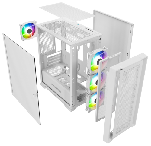 Компьютерный корпус Powercase ByteFlow Micro ARGB TG White (CAMBFW-A4)