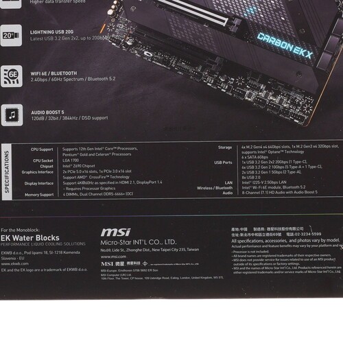 Материнская плата MSI MPG Z690 CARBON EK X