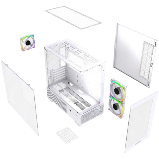 Компьютерный корпус Powercase Vision Micro M3W TG ARGB White (CVMMW-A3)