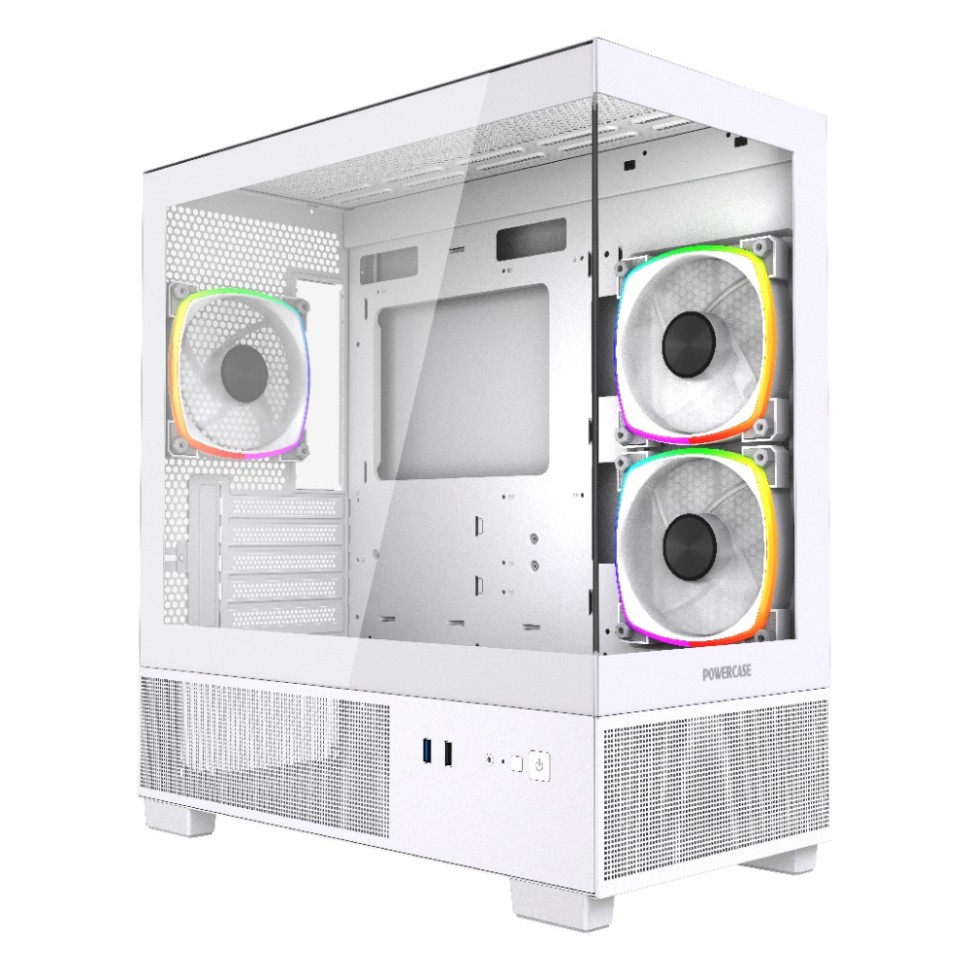 Компьютерный корпус Powercase Vision Micro M3W TG ARGB White (CVMMW-A3)