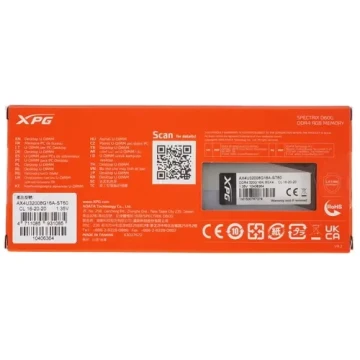 Оперативная память 8 Gb 3200 MHz ADATA XPG SPECTRIX D60G RGB Grey (AX4U32008G16A-ST60)