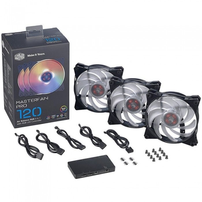 Комплект вентиляторов CoolerMaster MASTERFAN PRO 120 Air Flow RGB 3 in 1 with RGB MFY-F2DC-113PC-R1