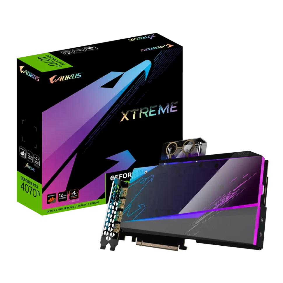 Видеокарта Gigabyte (GV-N407TAORUSX WB-12GD) GeForce RTX 4070 Ti 12GB AORUS XTREME WATERFORCE WB