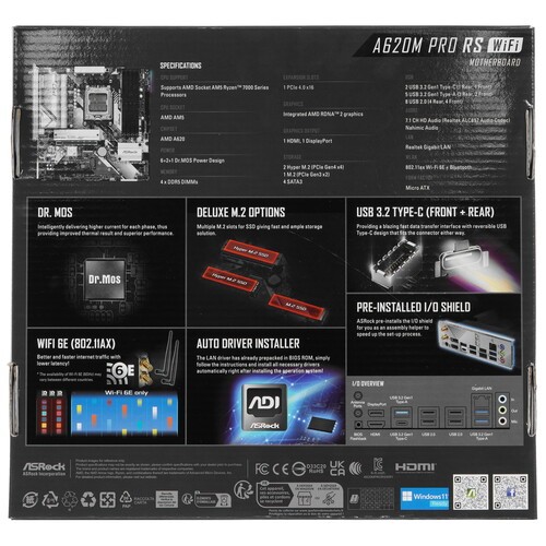 Материнская плата ASRock A620M PRO RS WIFI