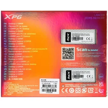Оперативная память 32 Gb 6000 MHz ADATA XPG LANCER White (AX5U6000C4016G-DCLAWH)