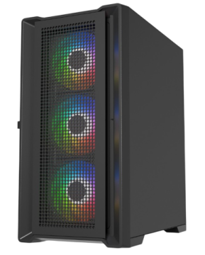 Компьютерный корпус Powercase ALISIO Micro X4B V2 TG ARGB Black (CAMCXB-A4)