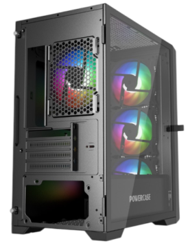 Компьютерный корпус Powercase ALISIO Micro X4B V2 TG ARGB Black (CAMCXB-A4)