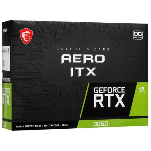 Видеокарта MSI (RTX 3050 AERO ITX 8G OCV1) GeForce RTX 3050 8GB AERO ITX OCV1
