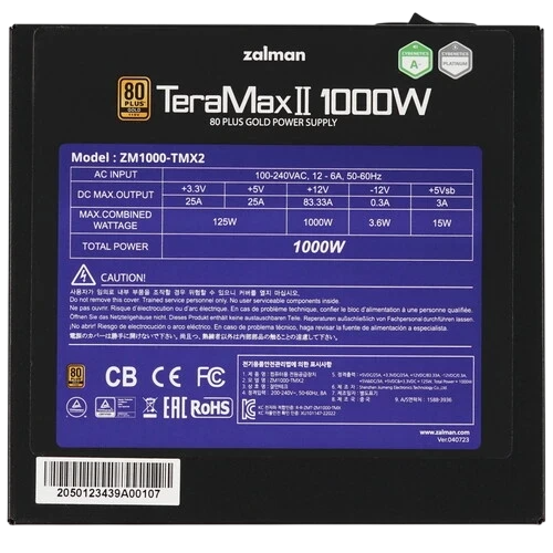 Блок питания Zalman 1000W TeraMax2 (ZM1000-TMX2) 16 Pin (PCIe 5.0 Connector Cable Details)