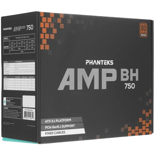 Блок питания PHANTEKS 750W AMP BH Black (PH-P750B_BK01) 16 Pin (PCIe 5.0 Connector Cable Details)