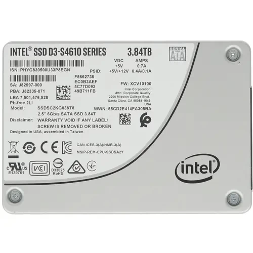 Твердотельный накопитель Intel 3840 Gb DC D3-S4610 SSDSC2KG038T801