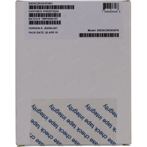 Твердотельный накопитель Intel 3840 Gb DC D3-S4610 SSDSC2KG038T801