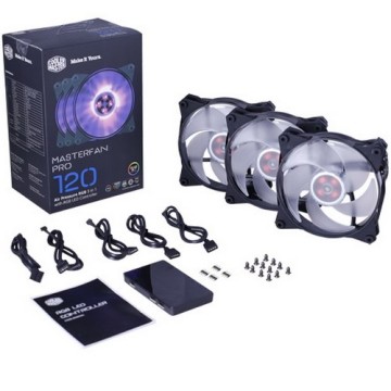 Комплект вентиляторов CoolerMaster MASTERFAN PRO 120 Air Pressure RGB 3 in 1 with RGB MFY-P2DC-153PC-R1