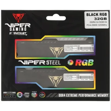 Оперативная память 32 Gb 3200 MHz PATRIOT VIPER STEEL RGB (PVSR432G320C8K)