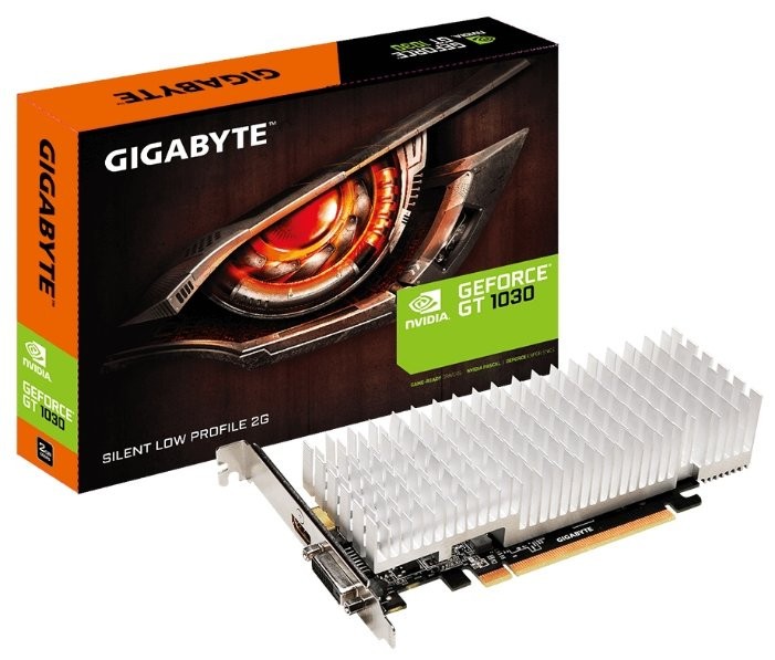 Видеокарта GIGABYTE (GV-N1030SL-2GL) GeForce GT 1030 1252MHz PCI-E 3.0 2048MB 6008MHz 64 bit DVI HDMI HDCP Silent Low Profile