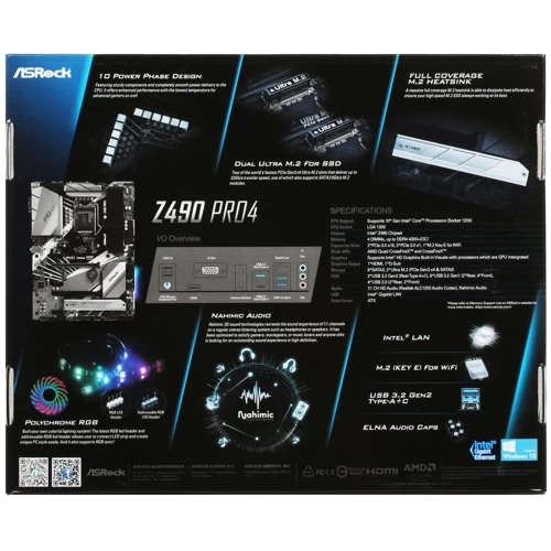 Материнская плата ASRock Z490 PRO4