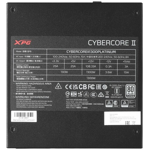 Блок питания ADATA XPG 1300W CYBERCORE II (CYBERCOREII1300P-BKCEU) 16 Pin (PCIe 5.0 Connector Cable Details)