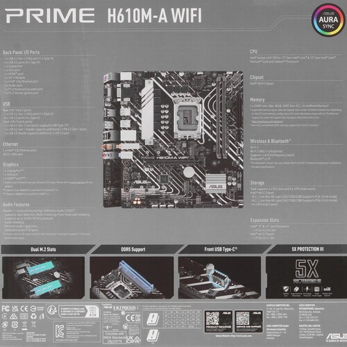 Материнская плата ASUS PRIME H610M-A WIFI 90MB1G00-M0EAY0