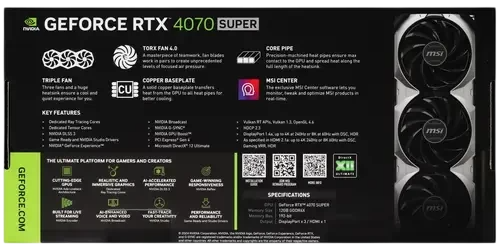 Видеокарта MSI (RTX 4070 SUPER 12G VENTUS 3X OC) GeForce RTX 4070 SUPER 12GB VENTUS 3X OC