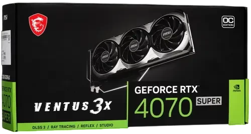 Видеокарта MSI (RTX 4070 SUPER 12G VENTUS 3X OC) GeForce RTX 4070 SUPER 12GB VENTUS 3X OC