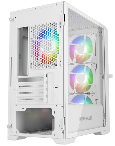 Компьютерный корпус Powercase ALISIO Micro X4W V2 TG ARGB White (CAMCXW-A4)