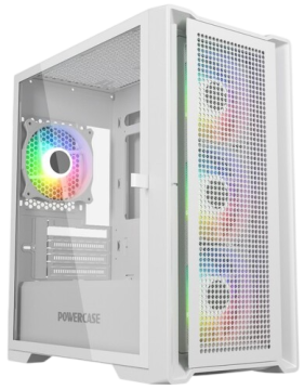 Компьютерный корпус Powercase ALISIO Micro X4W V2 TG ARGB White (CAMCXW-A4)
