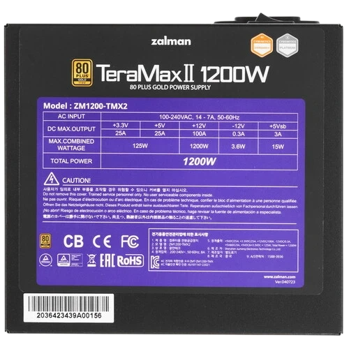Блок питания Zalman 1200W TeraMax2 (ZM1200-TMX2) 16 Pin (PCIe 5.0 Connector Cable Details)