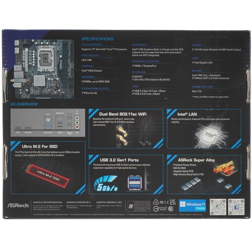 Материнская плата ASRock H610M-ITX/AC WiFi