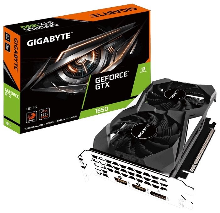Видеокарта GIGABYTE (GV-N1650OC-4GD) GeForce GTX 1650 4GB OC