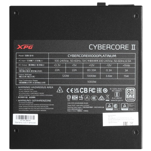 Блок питания ADATA XPG 1000W CYBERCORE II (CYBERCOREII1000P-BKCEU) 16 Pin (PCIe 5.0 Connector Cable Details)