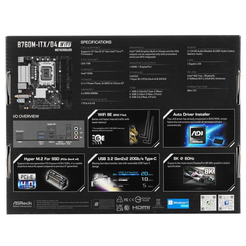 Материнская плата ASRock B760M-ITX/D4 WIFI