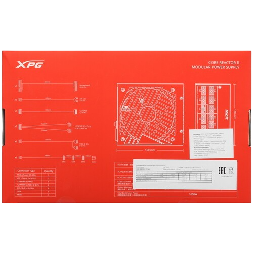 Блок питания ADATA XPG 1000W CORE REACTOR II 1000 (COREREACTORII1000G-BKCEU) 16 Pin (PCIe 5.0 Connector Cable Details)