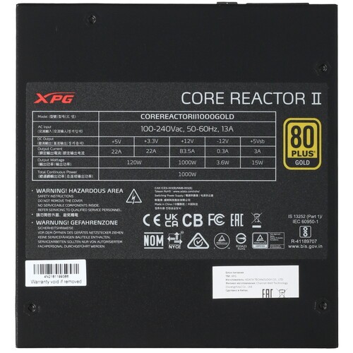 Блок питания ADATA XPG 1000W CORE REACTOR II 1000 (COREREACTORII1000G-BKCEU) 16 Pin (PCIe 5.0 Connector Cable Details)