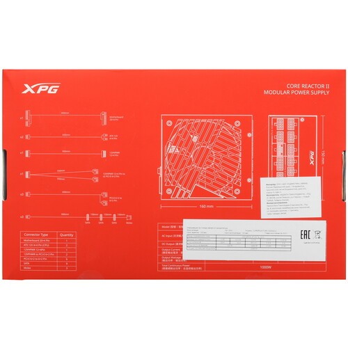 Блок питания ADATA XPG 1000W CORE REACTOR II 1000 (COREREACTORII1000G-BKCEU) 16 Pin (PCIe 5.0 Connector Cable Details)