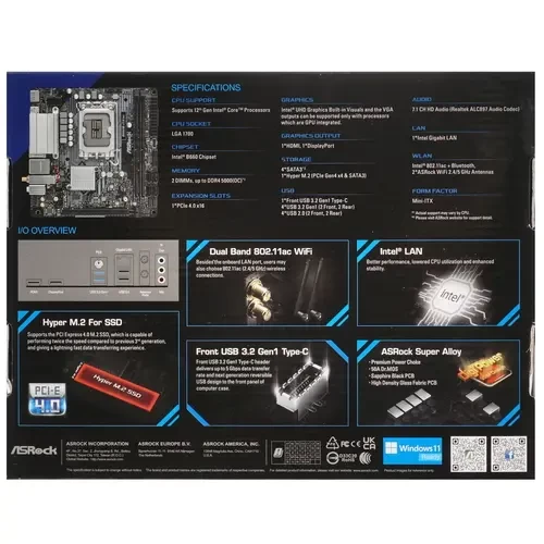 Материнская плата ASRock B660M-ITX/AC