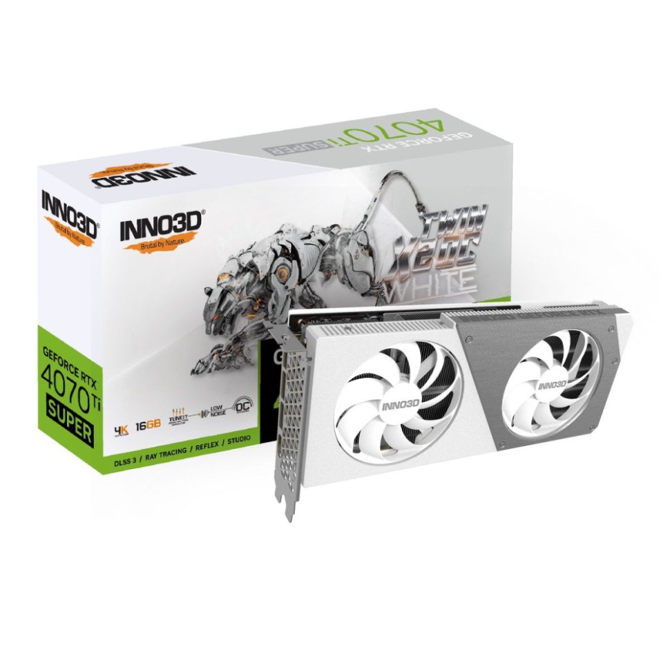 Видеокарта INNO3D (N407TS2-166XX-186156W) GeForce RTX 4070 Ti 16GB SUPER TWIN X2