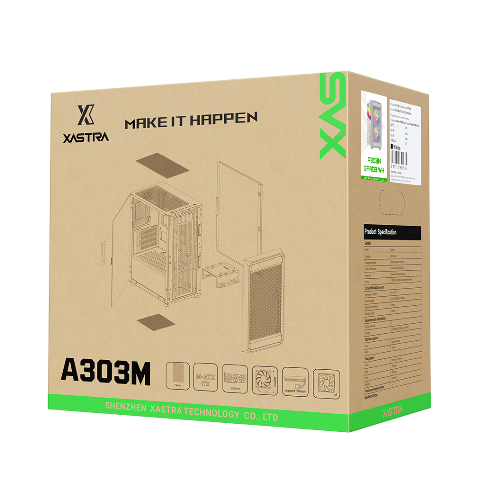 Компьютерный корпус XASTRA A303M 3ARGB White (A303M-2FC14A-1FC12A-D-WH)