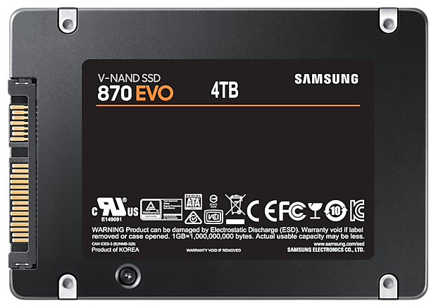 Твердотельный накопитель Samsung 4000 Gb 870 EVO (MZ-77E4T0BW)