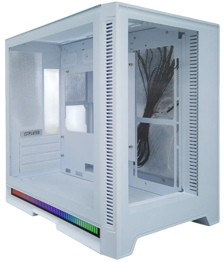 Компьютерный корпус 1STPLAYER STEAM PUNK SP6 TG White (SP6-G-WH)