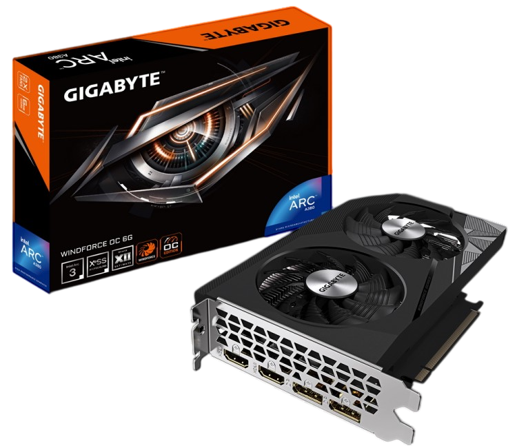 Видеокарта Gigabyte (GV-IA380WF2OC-6GD) Intel Arc A380 6GB WINDFORCE OC