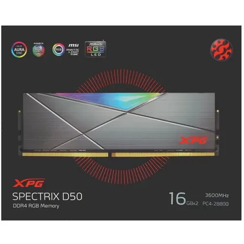 Оперативная память 32 Gb 3600 MHz ADATA XPG SPECTRIX D50 Grey RGB (AX4U360016G18A-DT50)