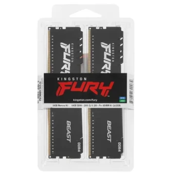 Оперативная память 64 Gb 2666 MHz Kingston FURY Beast Black (KF426C16BBK2/64)